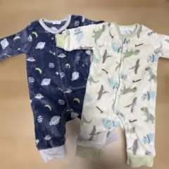 ベビー服　ロンパース 70cm 宇宙　恐竜柄　ふわふわ　パジャマ
