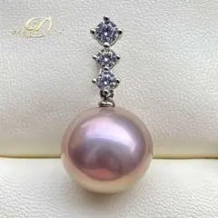 本真珠淡水エジソンパール　メタリック14.3㍉大玉s925ペンダントBEN996