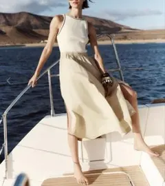 ZARA ノースリーブワンピース 切り替えあり xsサイズ