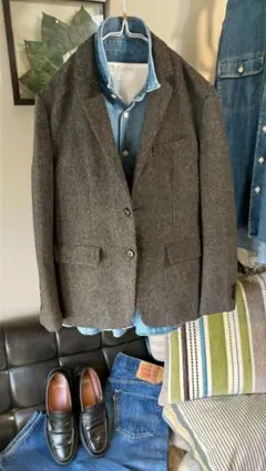 JOURNAL STANDARD relumeツィードジャケットSダークグレー♪