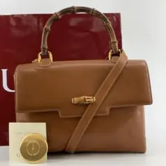 オールドグッチ バンブー 2way ハンドバッグ ショルダーバック ブラウン