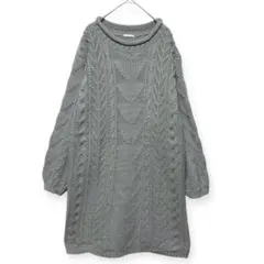 ニット ワンピース ケーブル編み ゆったり size M
