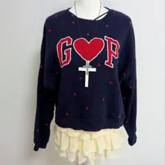 レア✨️y2k GAP スウェット 平成 ギャル グランジ　ハート　ロゴ