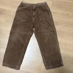 ブラウン コーデュロイ ワイドパンツ