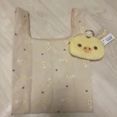 キイロイトリ エコバッグ 10円 顔 ポーチ付き ぬいぐるみショッピングバッグ