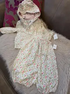 ●花柄フード付きパーカー&ロンパース(~95cm)