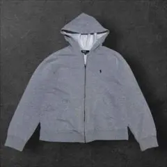 ポロラルフローレン パーカー 160 S相当 グレー 刺繍ロゴ