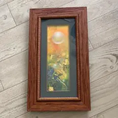 【額入り】月 絵画 抽象画 インテリアアート テクスチャー★Atroサインあり