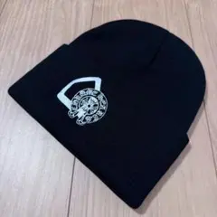 １点のみ当日発送ニット帽ビーニークロムロゴキャップ帽子ブラック