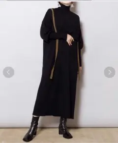 カルビー様値下げ依頼有　OSMOSISブラックロングニットワンピース