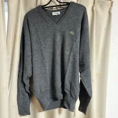 CHEMISE LACOSTE Vネック ニット セーター グレー
