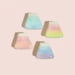 富士山 帯留め ブローチ 水彩 淡い ピンク 水色 青 紫 和装 着物