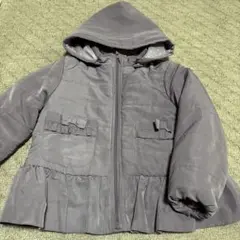 紫　可愛いフリル付きダウンコート　120