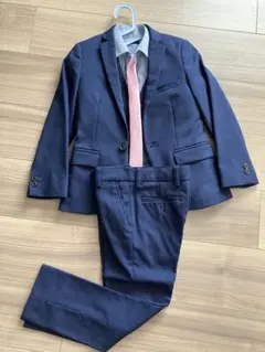 ネイビー スーツ 2つボタン ネクタイ付き