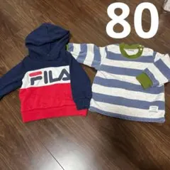 FILA フード付きトレーナー サイズ80 ネイビー/レッド