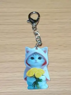 猫アクリル キーホルダー フード付き 花束