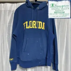 希少/緑タグ復刻/M/TMT×Champion/スウェットパーカー/ダメージ加工