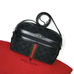 美品□グッチ ショルダーバッグ シェリーライン GGキャンバス クロス
