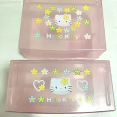 ハローキティ 収納 ケース 小物入れ レトロ 2個セット カオハナキティ