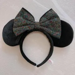 ディズニー スパンコール カチューシャ ブラック ミニー