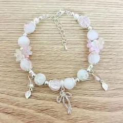 ④ハンドメイド フラワーモチーフブレスレット