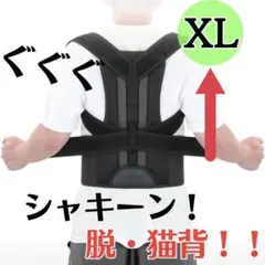 猫背 矯正ベルト 黒 姿勢サポーター 姿勢矯正 腰痛改善 美姿勢 背筋 XL