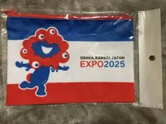 大阪・関西万博 EXPO2025 ミャクミャクジッパーポーチ 青赤ライン