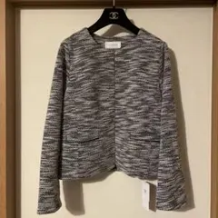 新品未使用　グローバルワーク　ウォッシャブル　ノーカラーツイードジャケット