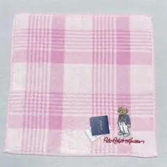【新品　未使用】ラルフローレン　ハンカチ　タオル　ポロベア　くま　ピンク　ラルフ