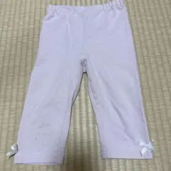 プティマイン　女の子　薄いピンク ドット柄 7分丈レギンス　パンツ　100