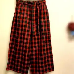 チェック／ワイドパンツ