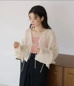 kastane カットレースカーディガン