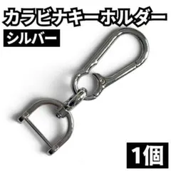 カラビナ キーホルダー Dリング 鍵 スマートキー 取り外し可能 落下防止 銀