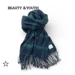 ユナイテッドアローズ チェックマフラー ブラックウォッチ 紺×緑 定番