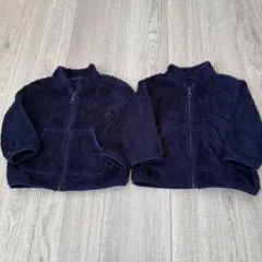 2点セット 80 ネイビー ファーリーフリースフルジップジャケット UNIQLO