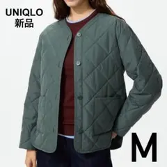 【新品タグ付き】 UNIQLO パフテックノーカラージャケット オリーブ M