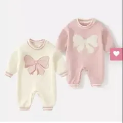 ambermimi アンバーミミ ビッグリボンニットロンパース