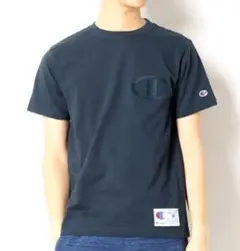 メンズ レディース チャンピオン ビッグ C ロゴ 半袖Tシャツ ネイビー