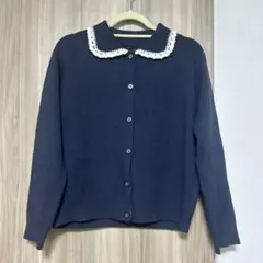 ZARA カーディガン　サイズ ピーターパンカラーニットジャケット