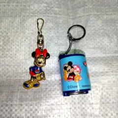 レア物　Disney ミニーマウスキーホルダー&ミッキーミニー絵柄コインホルダーのサムネイル