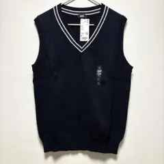 【新品】Mサイズ ウォッシャブルVネックベスト ネイビー ユニクロ