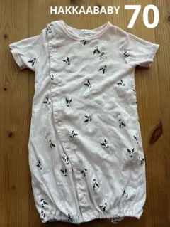 HAKKAABABY犬プリントピンク 半袖ツーウェイドレスオール70cmアニマル