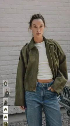 新品　ZARA ザラ　スエード調ボンバージャケット　コート　S