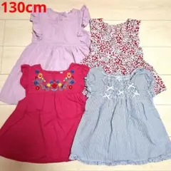 130cm 美品 チュニック　花柄　フリル　トップス