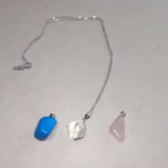 天然石ペンダントネックレス 石3点セット