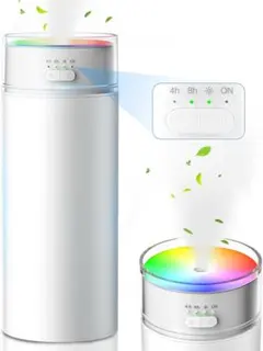 卓上加湿器 超音波式 ダブル噴霧 LEDライト付き(ホワイト)のサムネイル