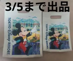 東京ディズニーリゾート限定　買い物袋柄トートバッグ 大小セット