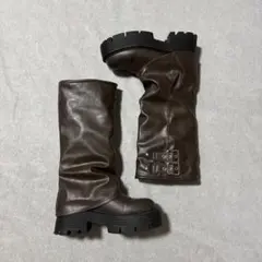 moment+ 厚底ロングブーツ ブラウン M 23.0〜23.5cm 身長盛りのサムネイル