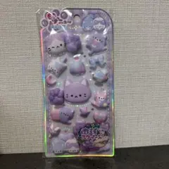 もちプニューステッカー　肉球プニプニスクイーズ　パープル紫♡