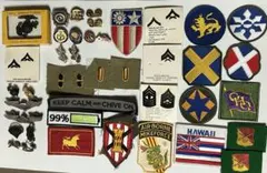 米軍放出品　ビンテージ　階級章、兵科章　ピンバッジ　パッチ　部隊章